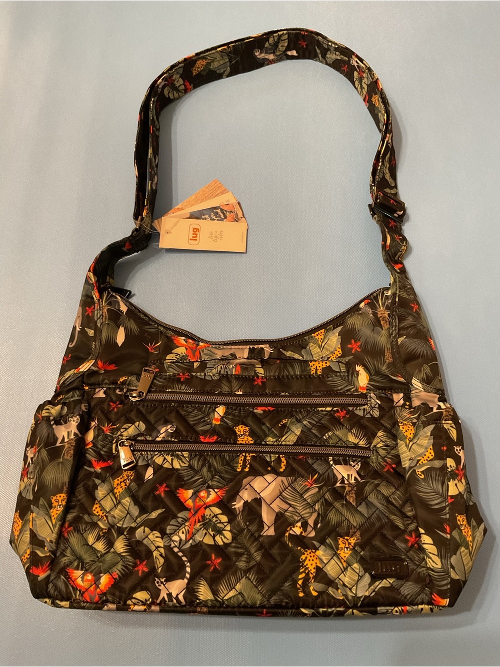 NWT lug Camper SE Wildlife Animal/Jungle Print Quilted Bag